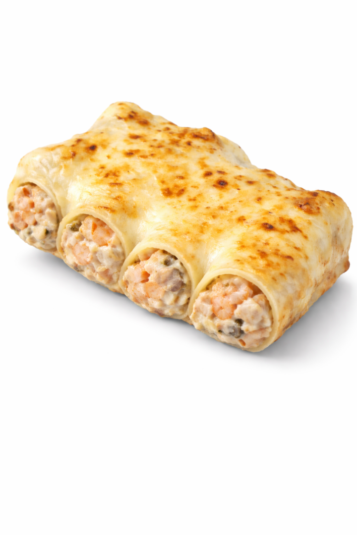 Canelons de peix i marisc amb beixamel