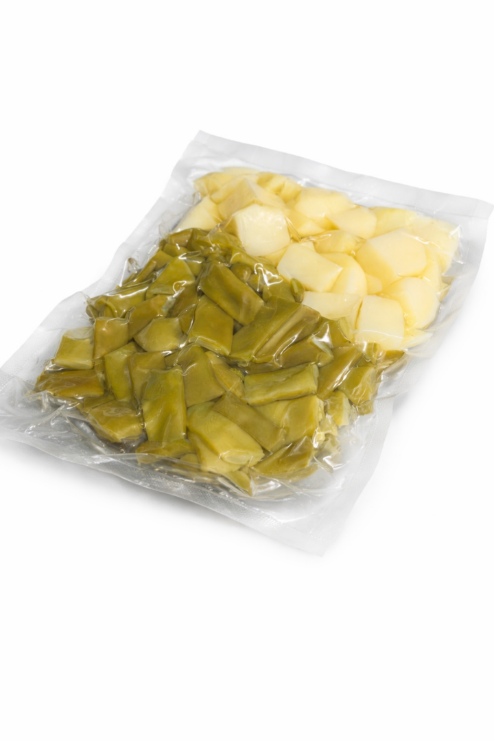 Patata amb mongetes tendres (Bossa de 500 grams)